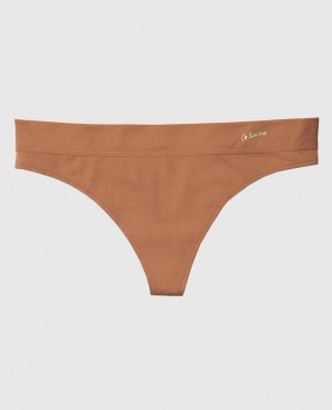 Women's La Senza Thong Panty Underwear Caramel Kiss | izjQ3YW5