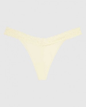 Women's La Senza Thong Panty Underwear Cream | GFF2uMTi