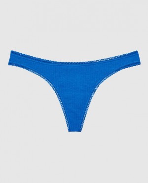 Women's La Senza Thong Panty Underwear Deep Blue | ZmmCekDs