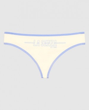 Women's La Senza Thong Panty Underwear Egret | 8A070bbx