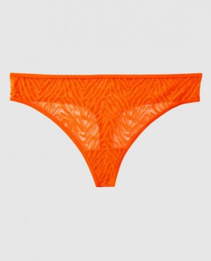 Women's La Senza Thong Panty Underwear Orange | dXJQHfXu