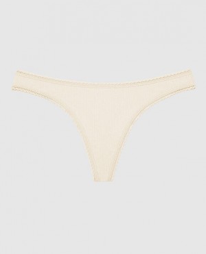 Women's La Senza Thong Panty Underwear Pearl | yQybEqmG