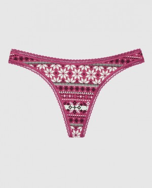Women's La Senza Thong Panty Underwear Pink | bl4YvKId