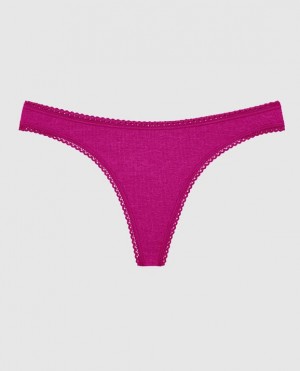 Women's La Senza Thong Panty Underwear Pink | 0D0AmvRZ