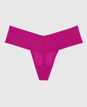 Women's La Senza Thong Panty Underwear Pink | 9q0zjpQS