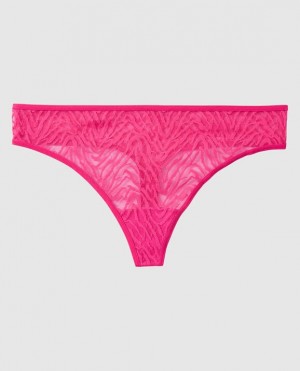 Women's La Senza Thong Panty Underwear Pink | 0CbEz8KP