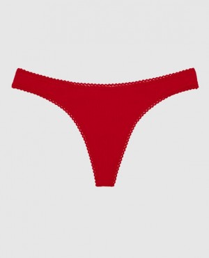 Women's La Senza Thong Panty Underwear Red | 1I2PfQxl