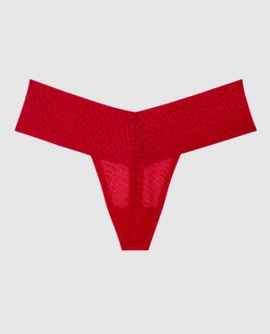 Women's La Senza Thong Panty Underwear Red | 3VydZsNX