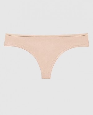 Women's La Senza Thong Panty Underwear Rosetan | IRXyZBcI