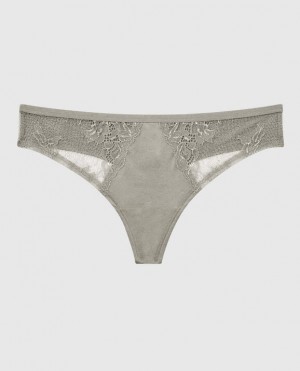 Women's La Senza Thong Panty Underwear Silver | bXwS6oTz