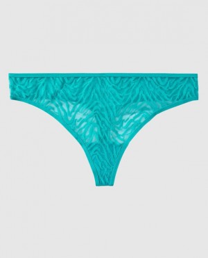 Women's La Senza Thong Panty Underwear Turquoise | 7e9GljAh