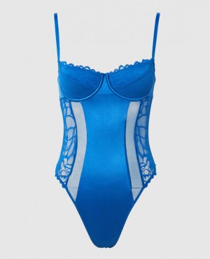 Women's La Senza Unlined Bodysuit Lingerie Deep Blue | Yr16Q4sH