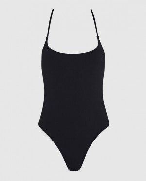 Women's La Senza Unlined Microfiber Bodysuit Lingerie Black | FaZ6bctE