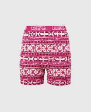 Women's La Senza Waffle Boxer Sleepwear Pink | AEtTjAiQ