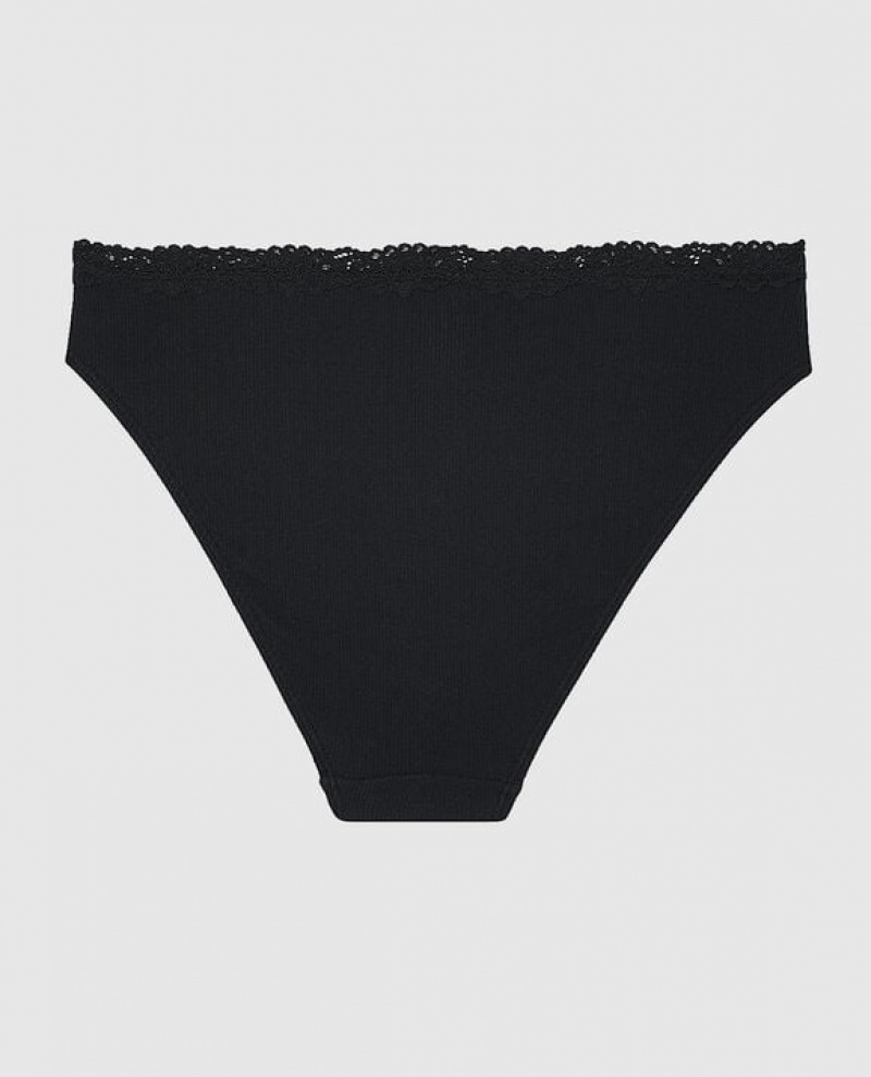 Women's La Senza Bikini Panty Underwear Black | 4LCixV5O