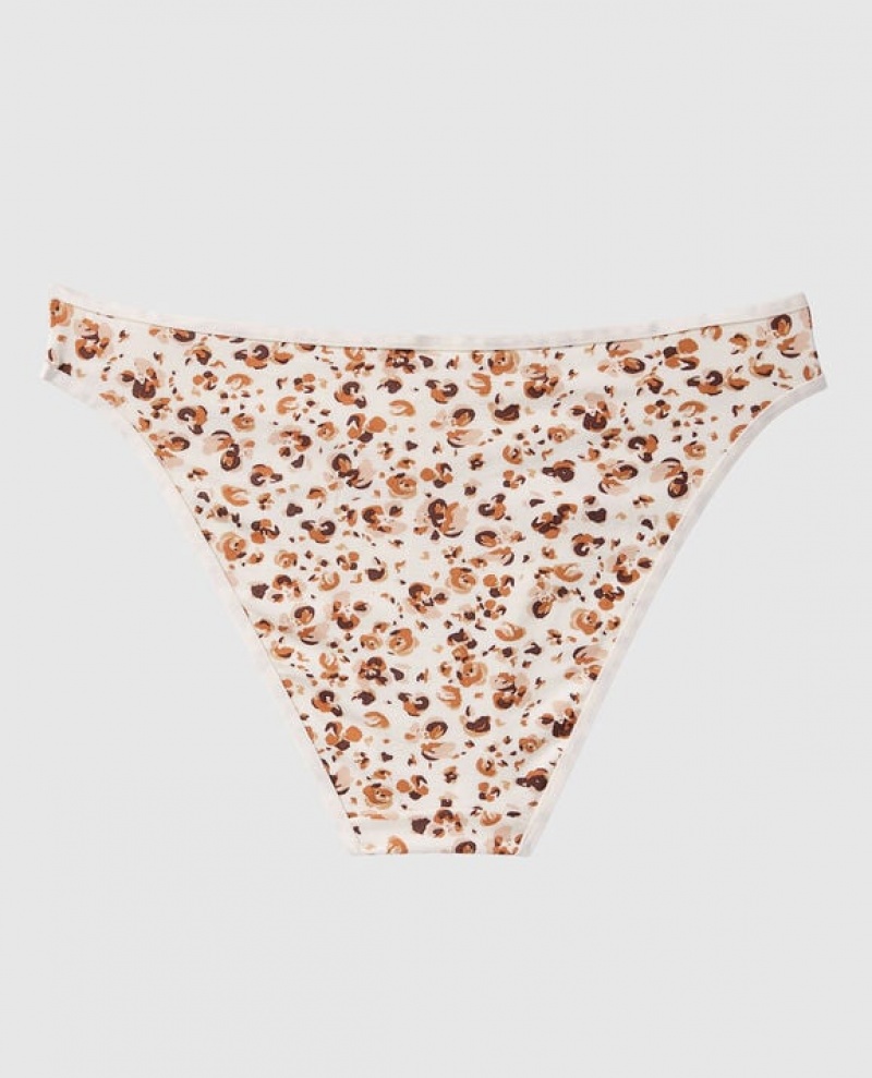 Women's La Senza Bikini Panty Underwear Cream Leopard | C7aJ2Qvq