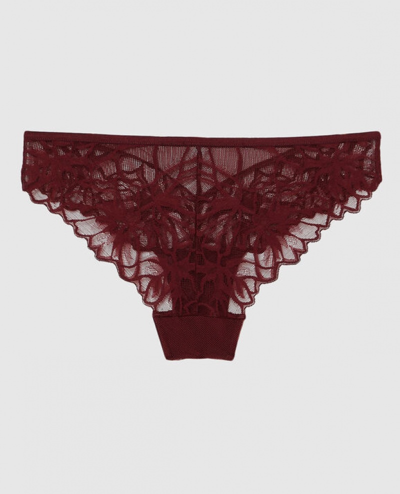 Women's La Senza Bikini Panty Underwear Red Burgundy | yTpR3tMi