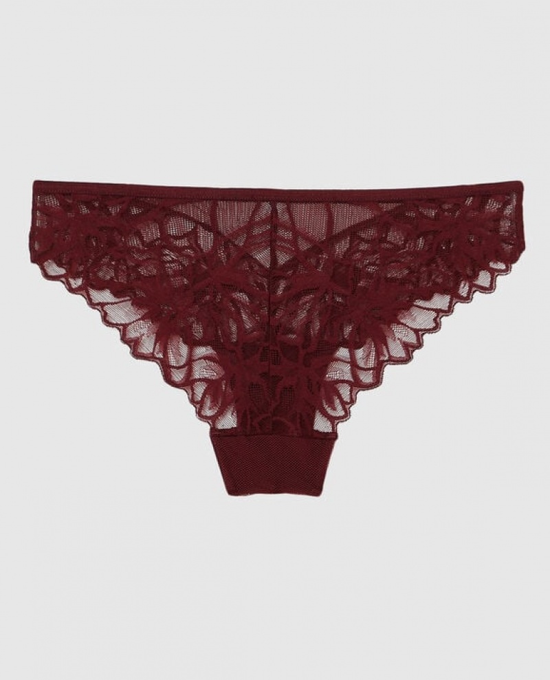 Women's La Senza Bikini Panty Underwear Red Burgundy | PP2Wtvmp