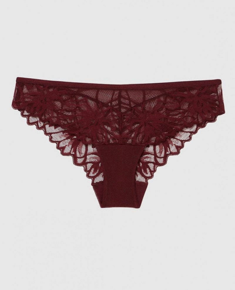 Women\'s La Senza Bikini Panty Underwear Red Burgundy | PP2Wtvmp