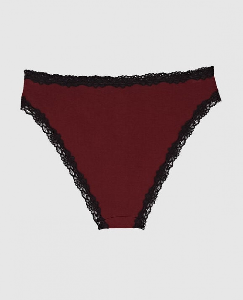 Women's La Senza Bikini Panty Underwear Red Burgundy | TPyohl1K