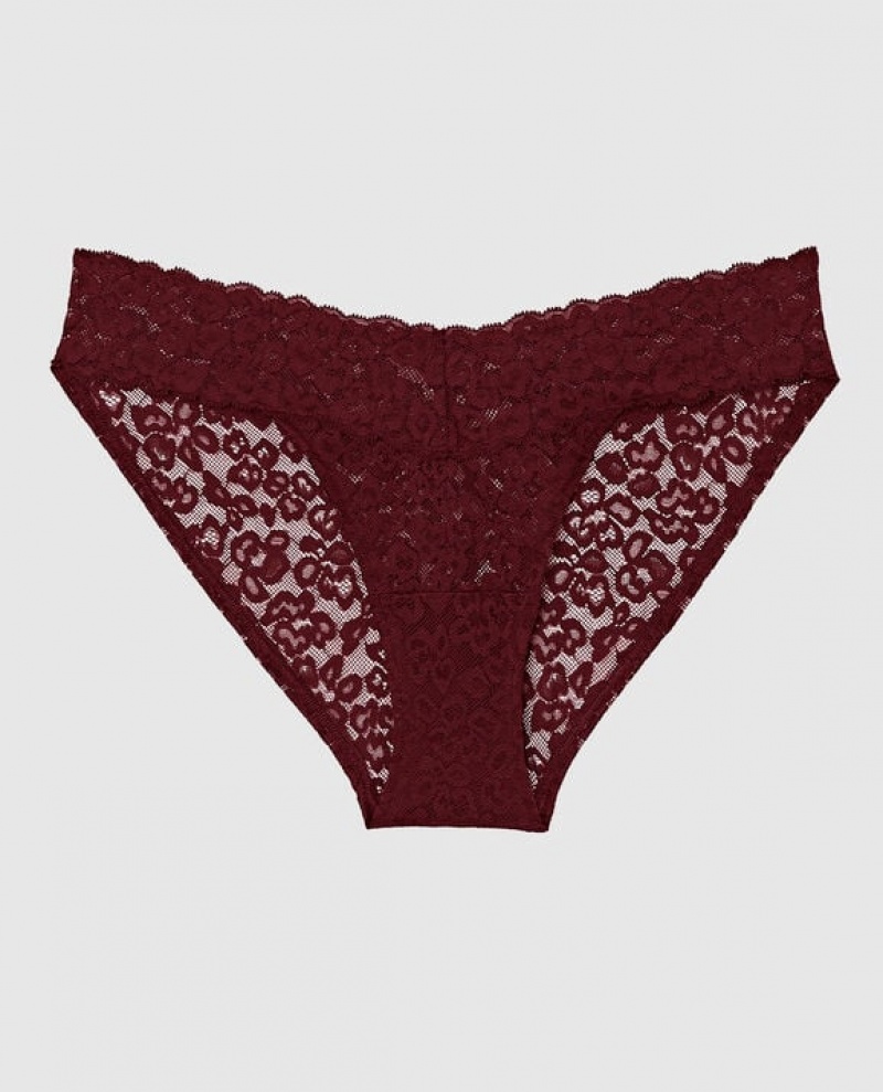 Women\'s La Senza Bikini Panty Underwear Red Burgundy | FpHSKCV9