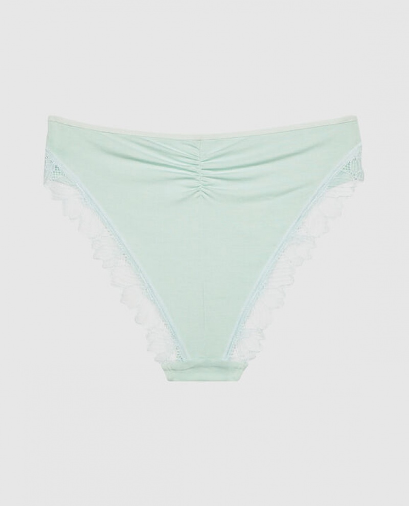 Women's La Senza Bikini Panty Underwear White Green | LqfIwwh0