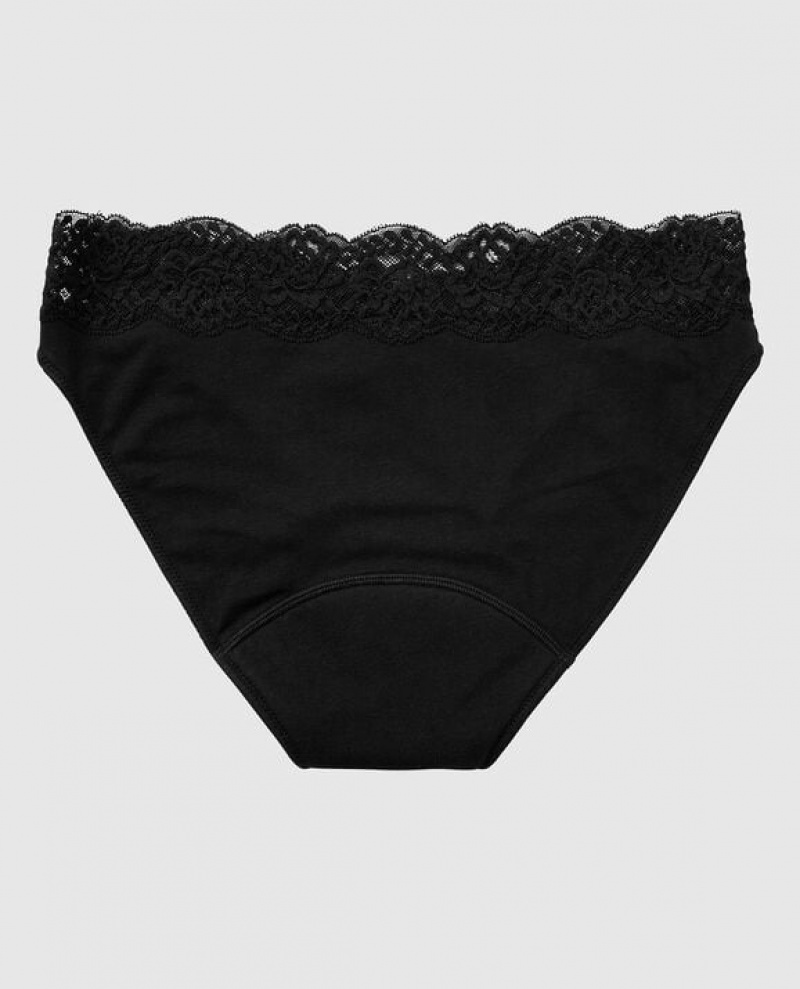 Women's La Senza Bikini Period Panty Underwear Black | XTwMXMFf