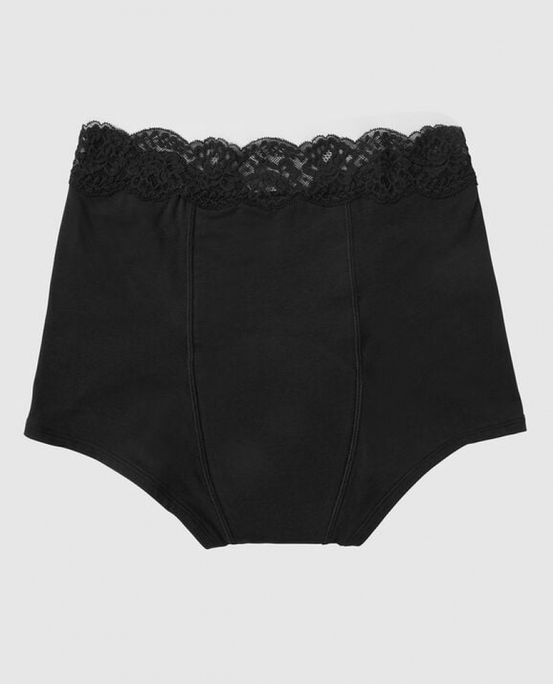 Women's La Senza Boyshort Period Panty Underwear Black | SqjX8RNm