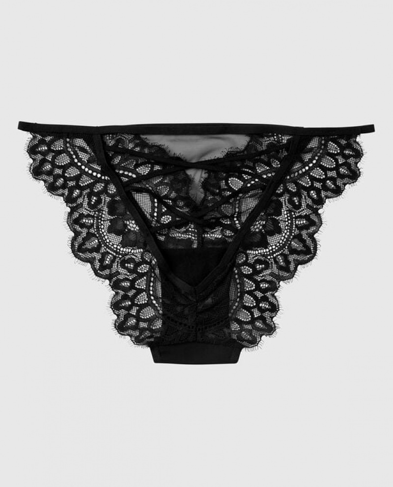 Women's La Senza Bumless Bikini Panty Underwear Black | t1RT9QWD