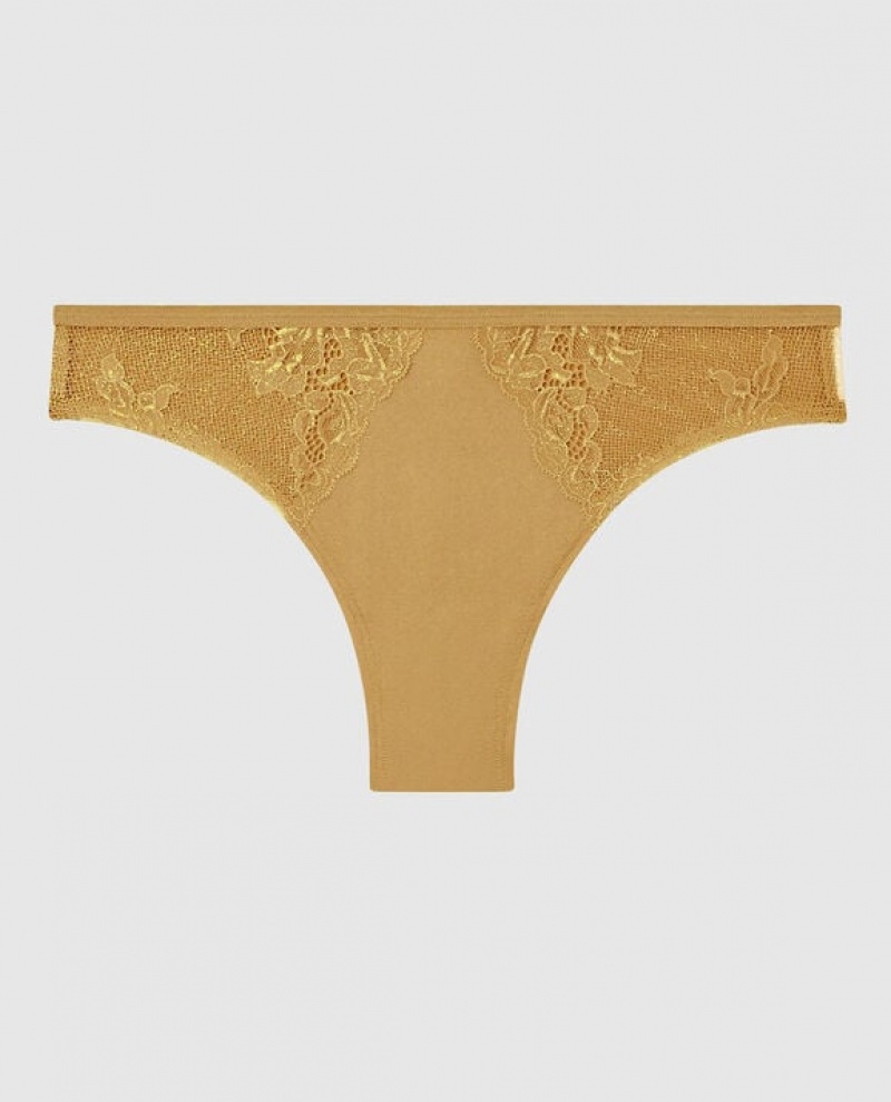 Women\'s La Senza Cheeky Panty Underwear Gold | QJ14xjud