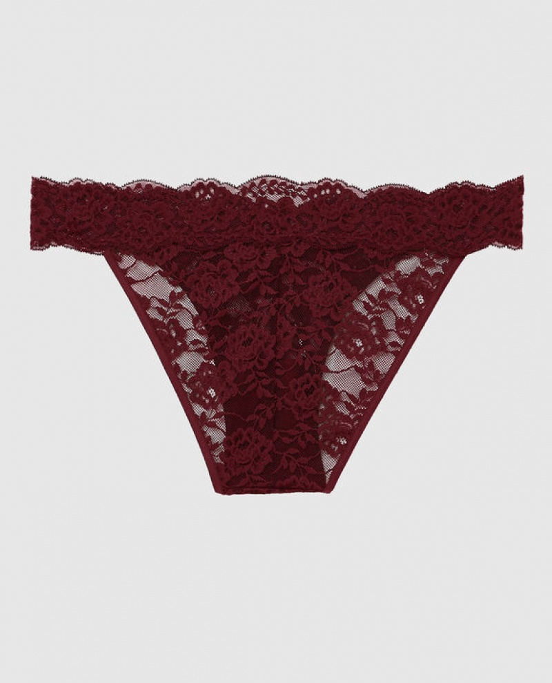 Women's La Senza Cheeky Panty Underwear Red Burgundy | iulGjjbA