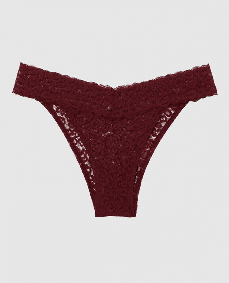 Women\'s La Senza Cheeky Panty Underwear Red Burgundy | vzx38oSm