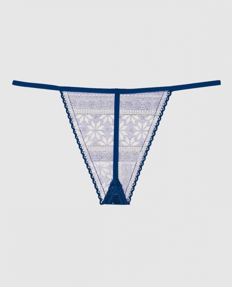 Women's La Senza G-String Panty Underwear Blue | grcJkxXn