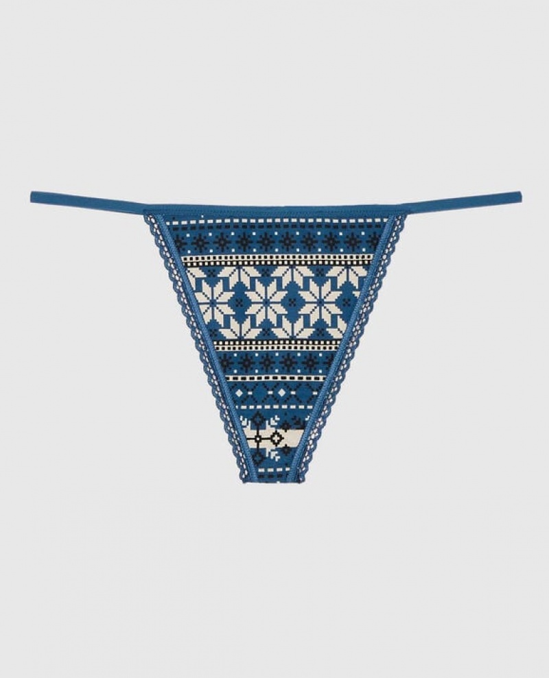 Women\'s La Senza G-String Panty Underwear Blue | grcJkxXn