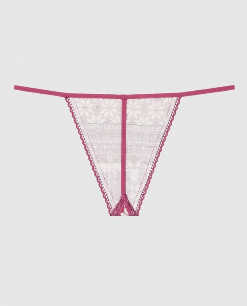 Women's La Senza G-String Panty Underwear Pink | UEEv2ckj