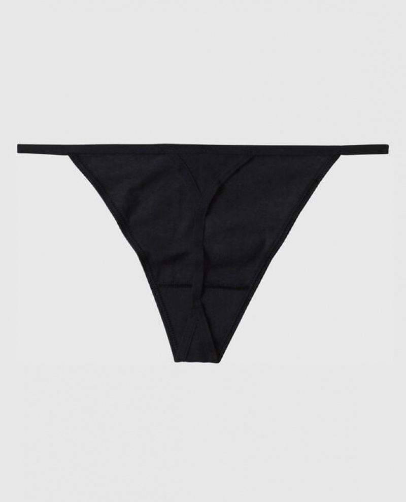 Women's La Senza G-String Panty Underwear Black | CyVqTWt5
