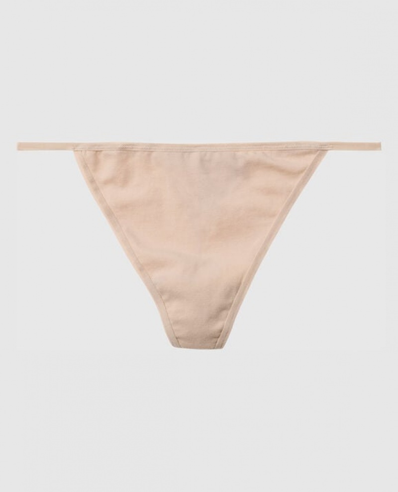 Women\'s La Senza G-String Panty Underwear Rosetan | 8qisehXl