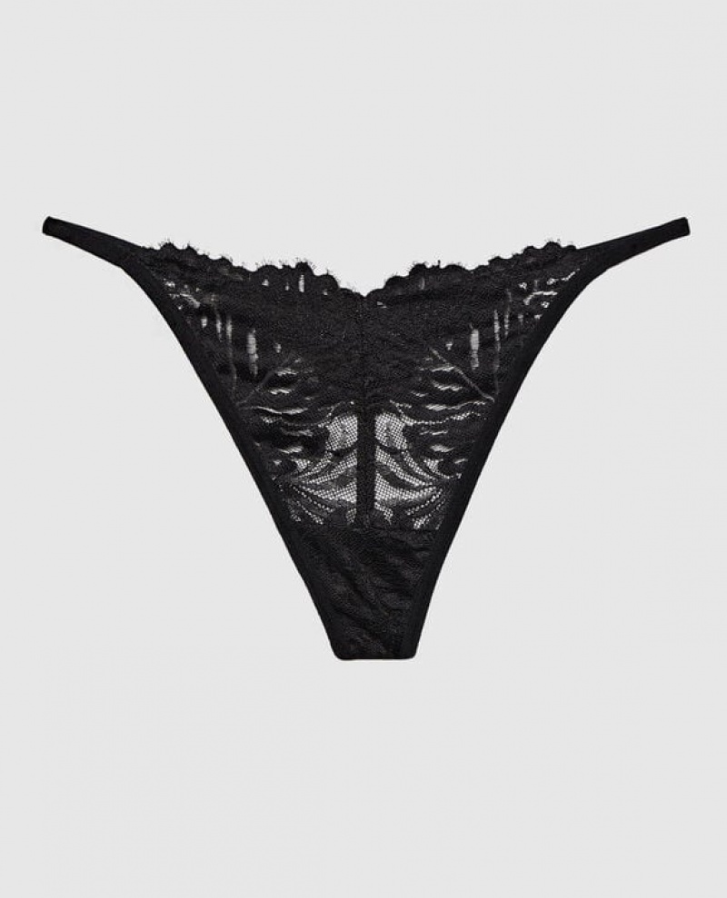 Women\'s La Senza G-String Panty Underwear Black | l4AAIitn