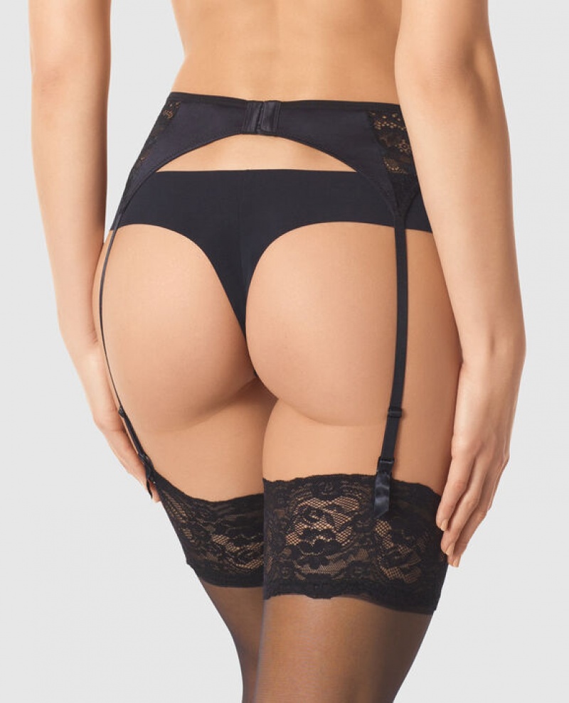 Women's La Senza Garter with Lace Underwear Black | mxszi18i