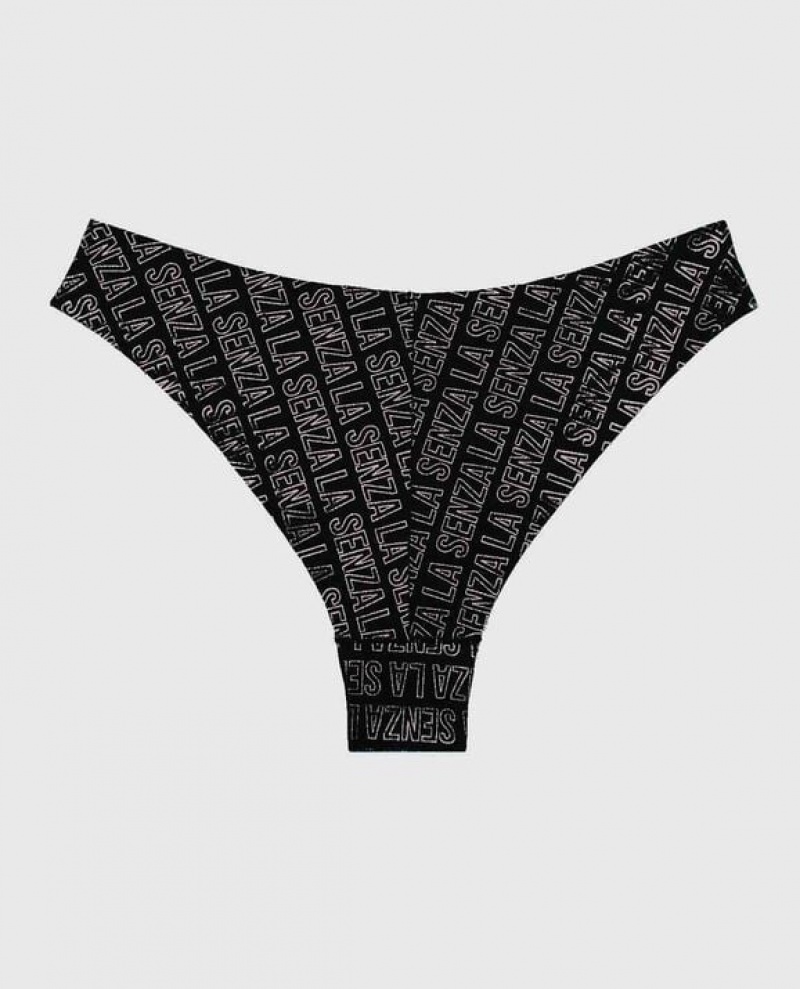 Women's La Senza High Leg Cheeky Panty Underwear Black | uaFvwBHW