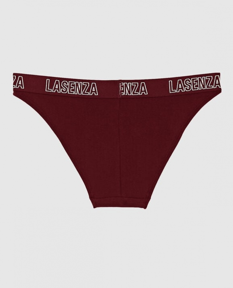 Women's La Senza High Leg Cheeky Panty Underwear Red Burgundy | wVTgLMz7