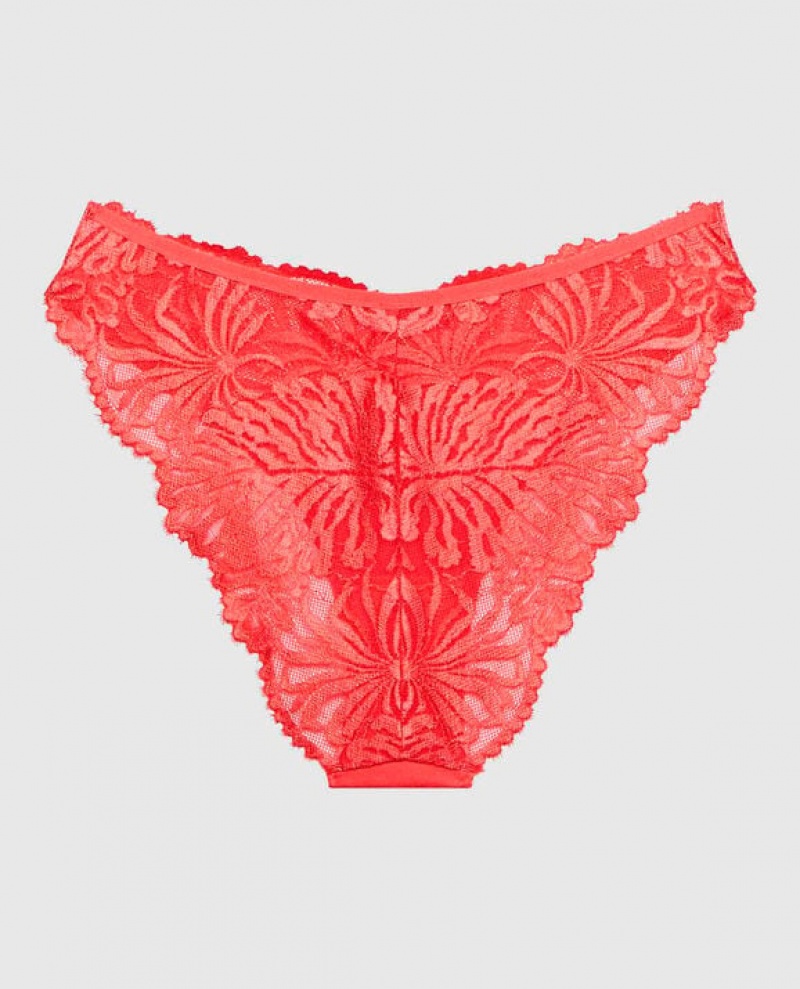 Women's La Senza High Leg Cheeky Panty Underwear Red | lWvKpY2g