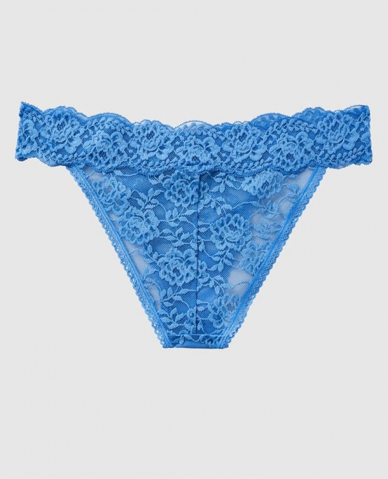 Women's La Senza High Leg Cheeky Panty Underwear AZURE Blue | NM6S5WGa