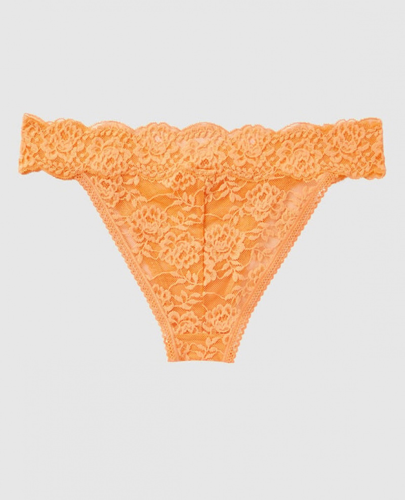 Women's La Senza High Leg Cheeky Panty Underwear Orange Cream | OXGD6zwD