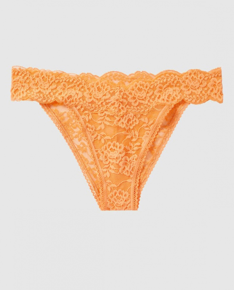 Women\'s La Senza High Leg Cheeky Panty Underwear Orange Cream | OXGD6zwD