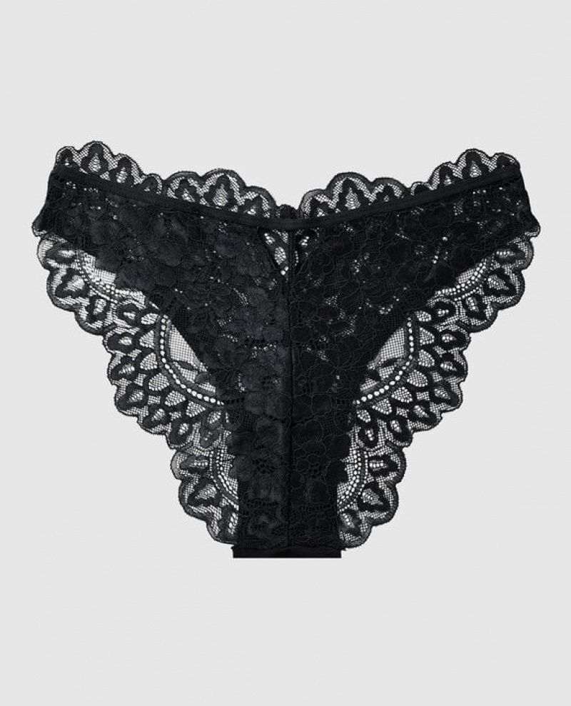 Women's La Senza High Leg Cheeky Panty Underwear Black | WvhlBWWS