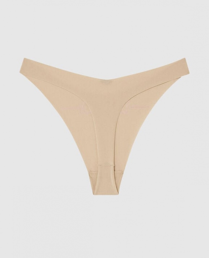 Women's La Senza High Leg Thong Panty Underwear Pink | QT5UNiNX