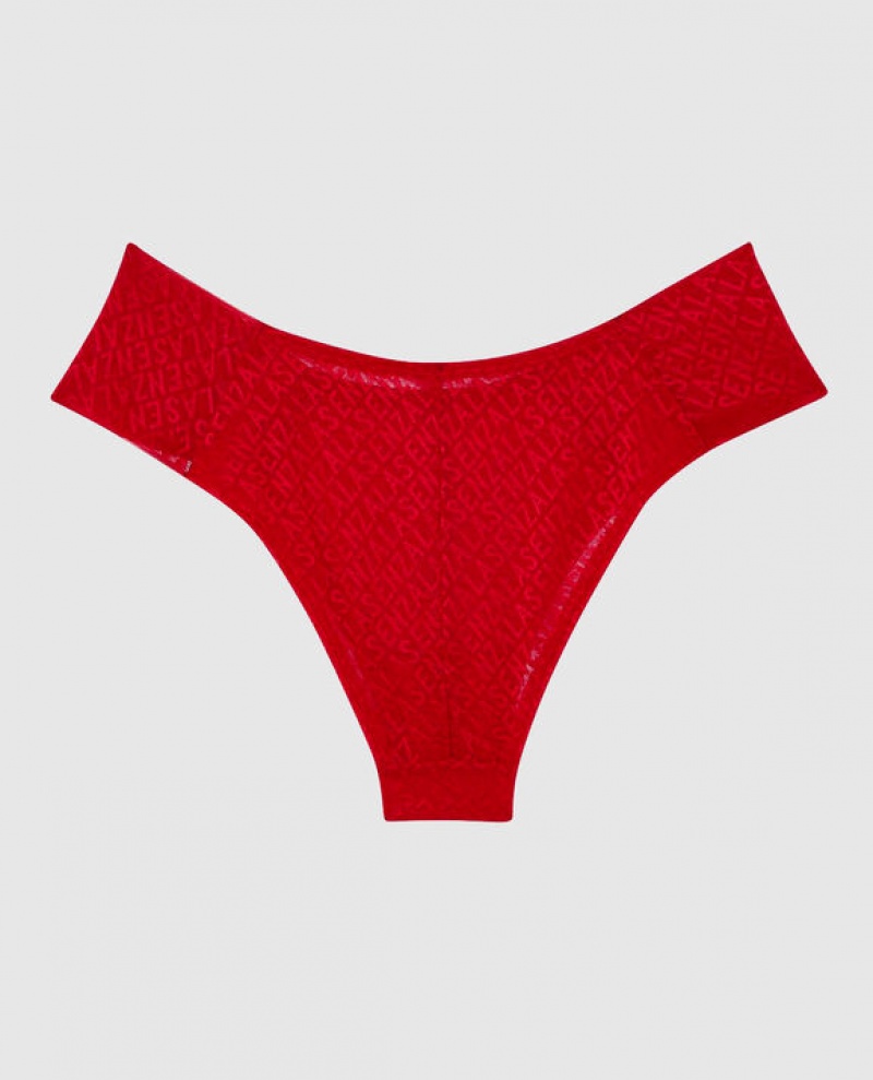 Women's La Senza High Waist Cheeky Panty Underwear Red | bpfZIBpc