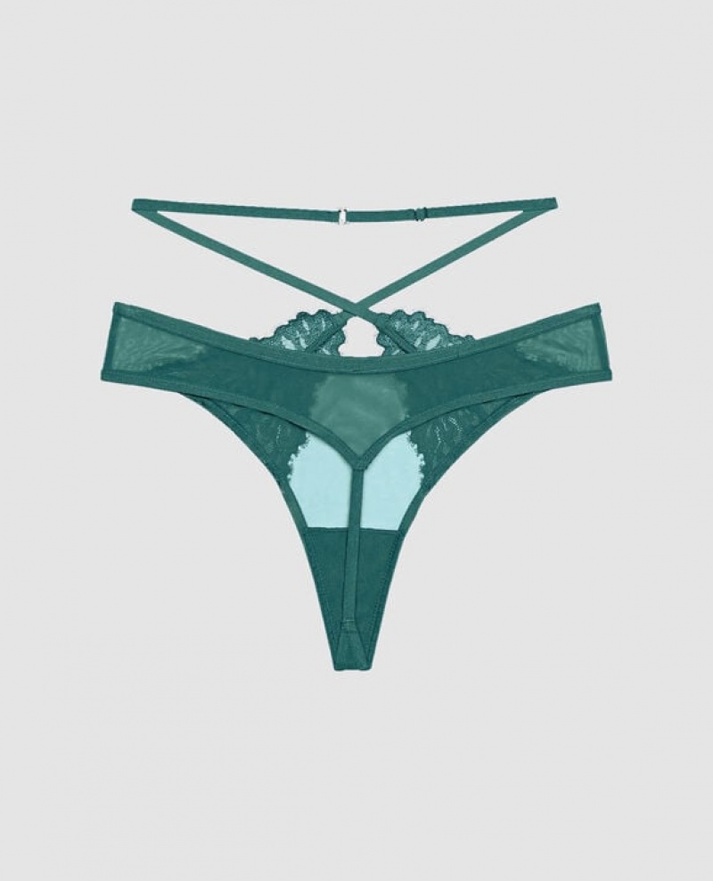 Women's La Senza High Waist G-String Panty Underwear Tidal Turq | ieB0Dv2o