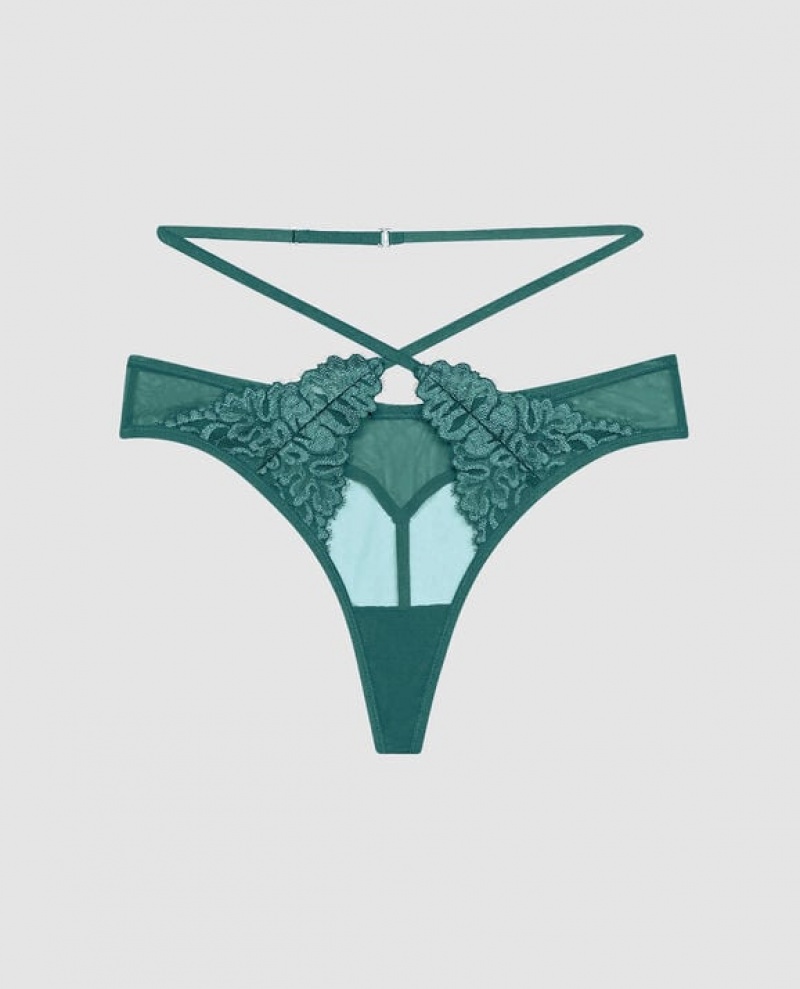 Women\'s La Senza High Waist G-String Panty Underwear Tidal Turq | ieB0Dv2o